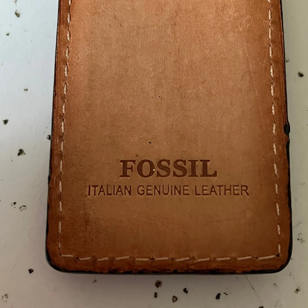 🆕 Fossil Black Leather Money Clip 💵💳
